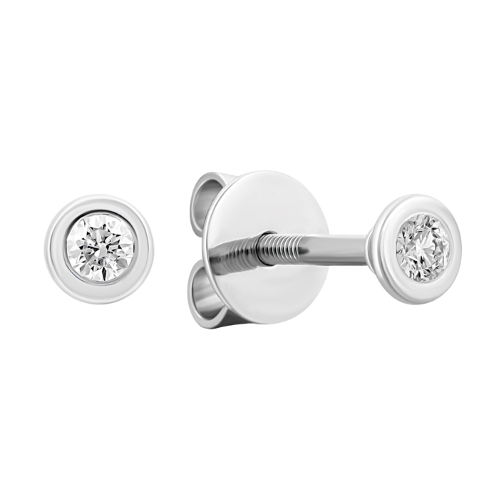 Золотые пуссеты с бриллиантами.Артикул UG52111012802 бр