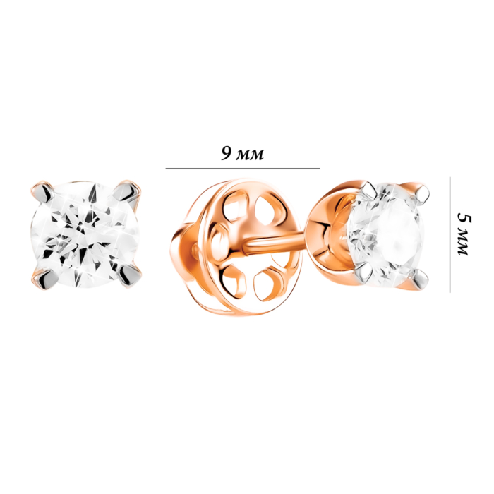 Золоті пусети з діамантами. Артикул UG52112467201