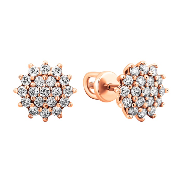 Золоті пусети з діамантами.Артикул UG52191504201