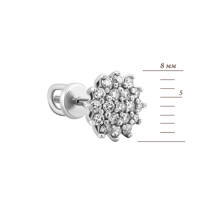 Золоті пусети з діамантами.Артикул UG52191504202