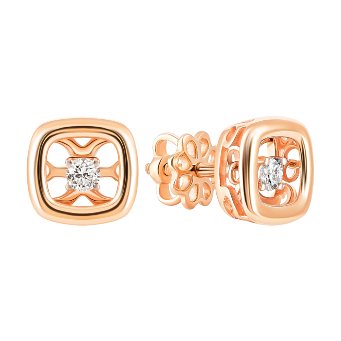 Золоті пусети з діамантами . Артикул UG522944