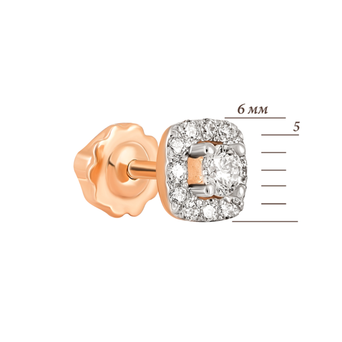 Золотые пуссеты с бриллиантами. Артикул UG522955