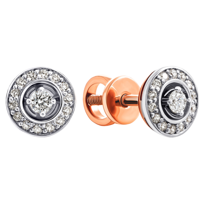 Золотые пуссеты с бриллиантами. Артикул UG5880233-СП