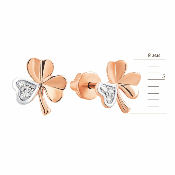 Золотые пуссеты с бриллиантами. Артикул UG5880346-СП