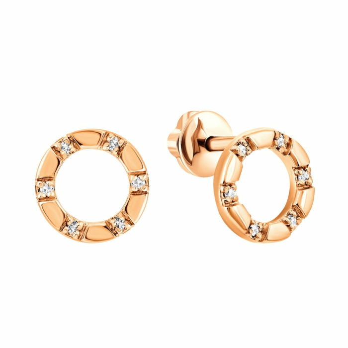 Золотые пуссеты с бриллиантами. Артикул UG5880643-СП