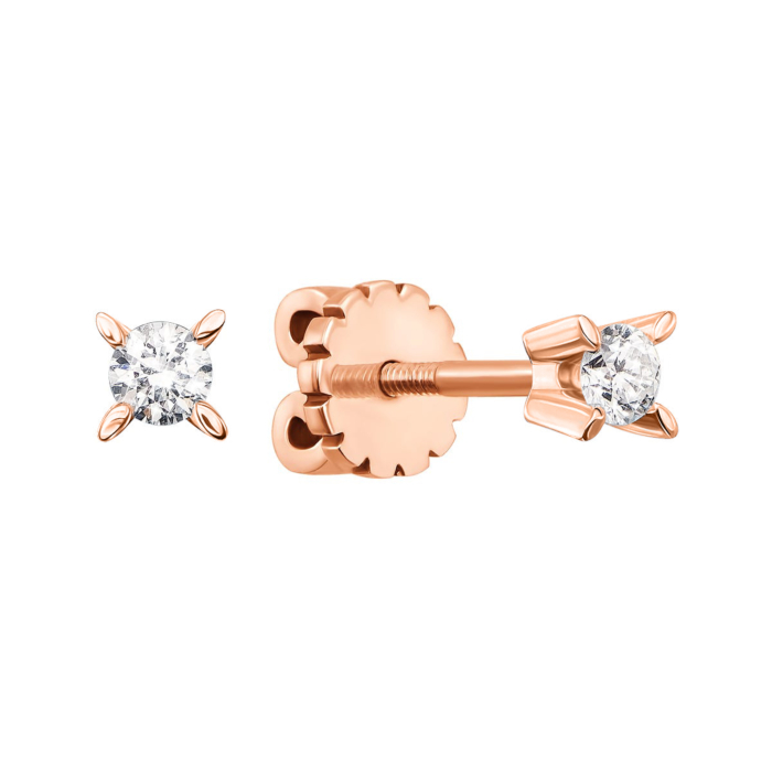 Золотые пуссеты с бриллиантами. Артикул 51818/2.5