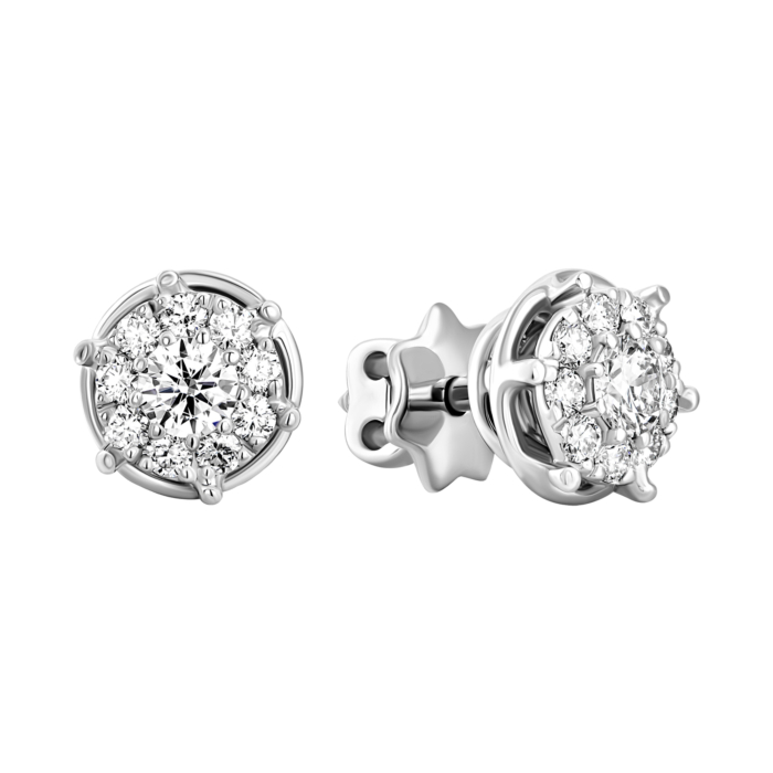 Золотые пуссеты с бриллиантами.Артикул UG5B344Б