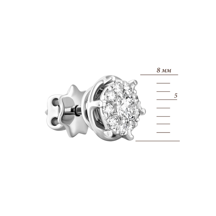 Золотые пуссеты с бриллиантами.Артикул UG5B344Б