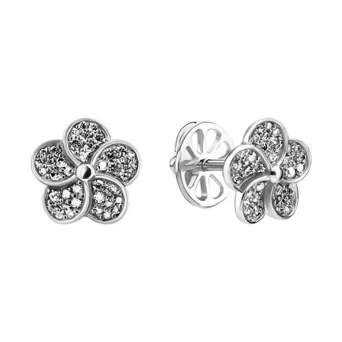 Золотые пусеты с бриллиантами. Артикул UG5С200135/1