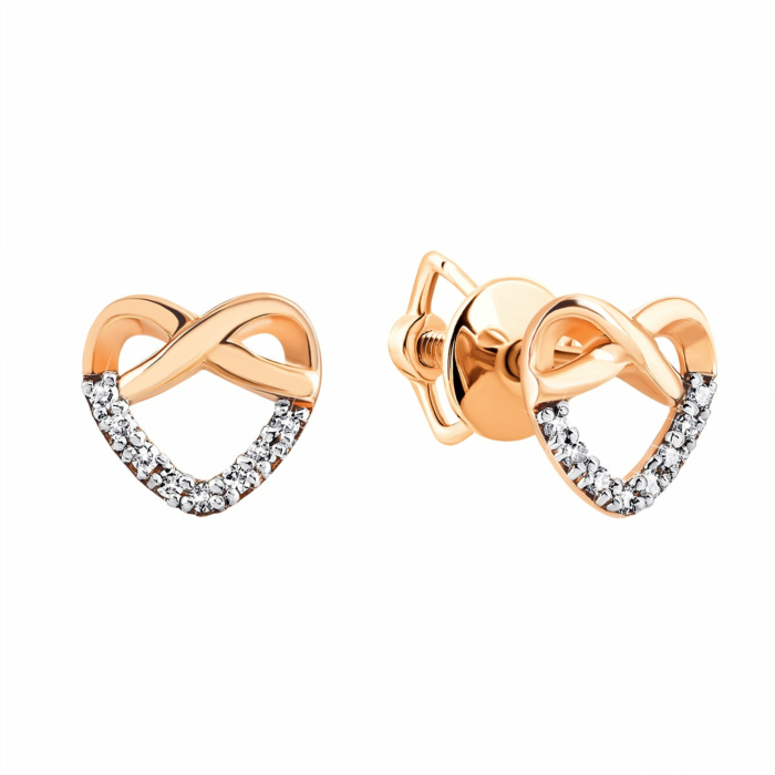 Золотые пуссеты с бриллиантами. Артикул UG5СМ0012