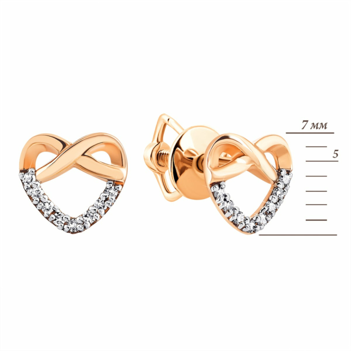 Золотые пуссеты с бриллиантами. Артикул UG5СМ0012