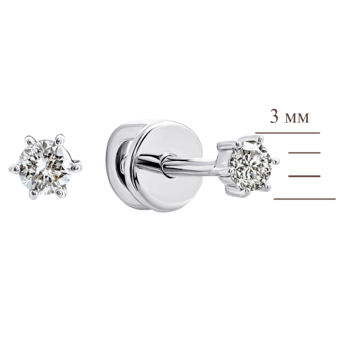 Золотые пуссеты с бриллиантами. Артикул UG5Сz7316/1G