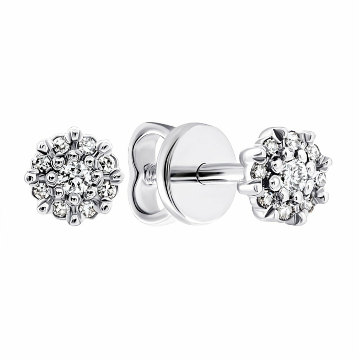 Золотые пуссеты с бриллиантами. Артикул UG5Сz7348/1G