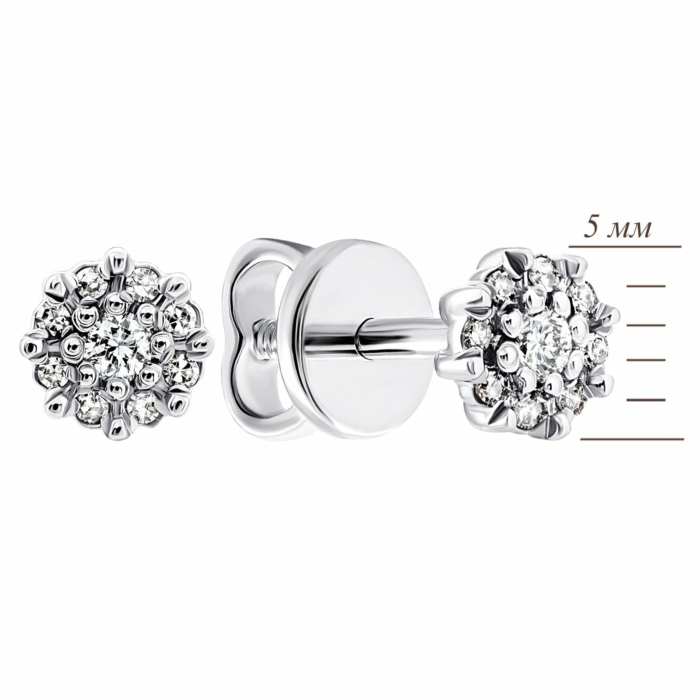 Золотые пуссеты с бриллиантами. Артикул UG5Сz7348/1G