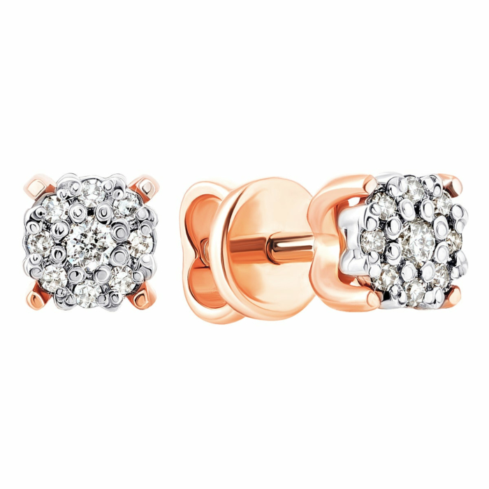 Золотые пуссеты с бриллиантами. Артикул UG5Сz7452G