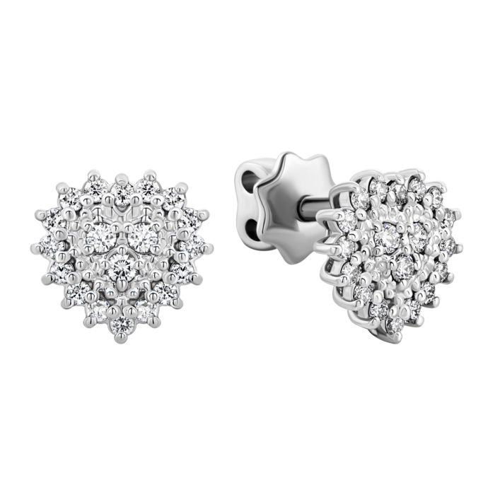 Золотые пуссеты с бриллиантами.Артикул UG5WB3.5Б