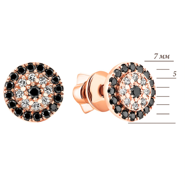 Золотые пуссеты с бриллиантами. Артикул UG5ЗК2002
