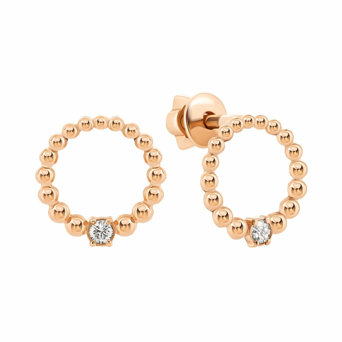 Золотые пуссеты с бриллиантами. Артикул UG5ЗК2003