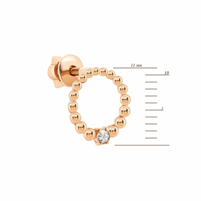 Золотые пуссеты с бриллиантами. Артикул UG5ЗК2003