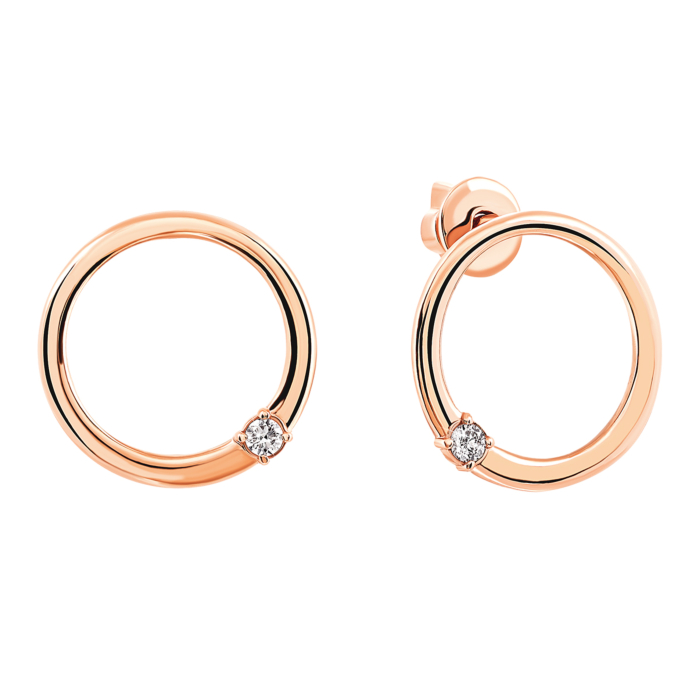 Золотые пуссеты с бриллиантами. Артикул UG5ЗК2004