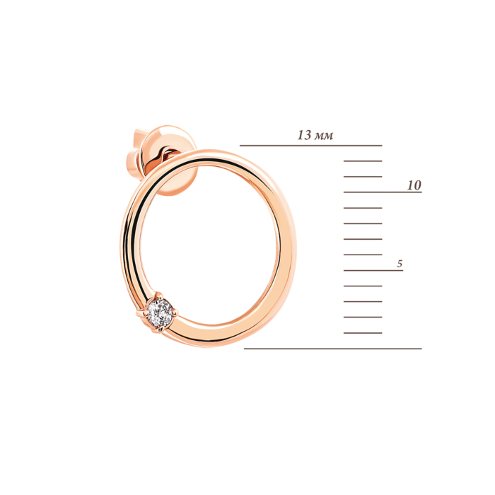 Золотые пуссеты с бриллиантами. Артикул UG5ЗК2004