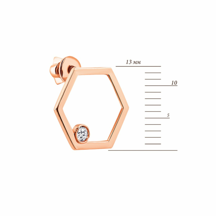 Золоті пусети з діамантами. Артикул UG5ЗК2009