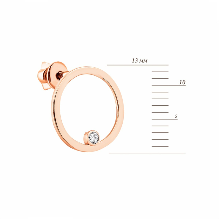 Золоті пусети з діамантами. Артикул UG5ЗК2010