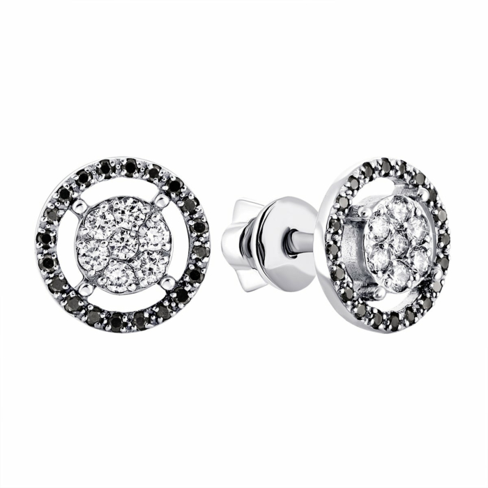 Золотые пуссеты с бриллиантами. Артикул UG5ЗК2017/2