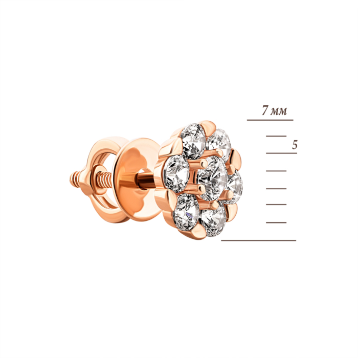 Золоті пусети з фіанітами.Артикул UG5111168