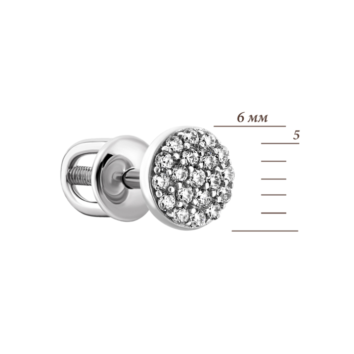 Золоті пусети з фіанітами.Артикул UG5210588510201