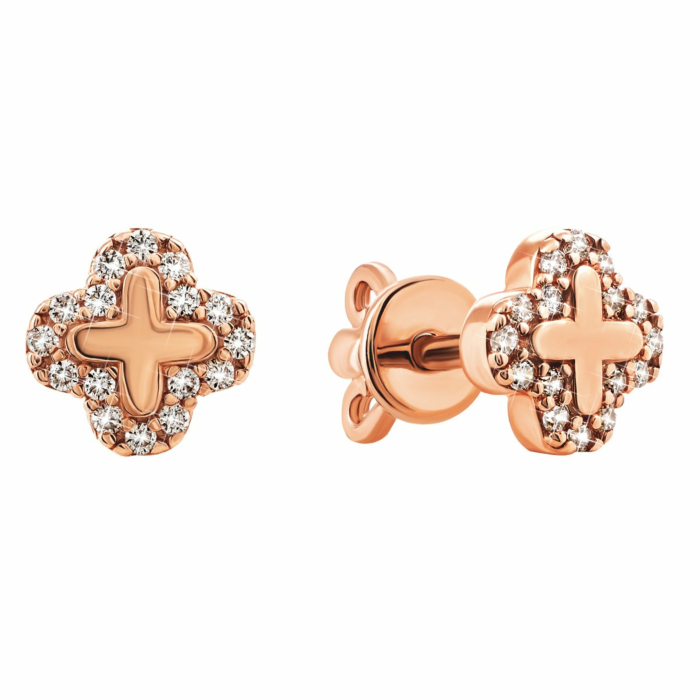 Золотые пуссеты с фианитами. Артикул UG5СП1167и