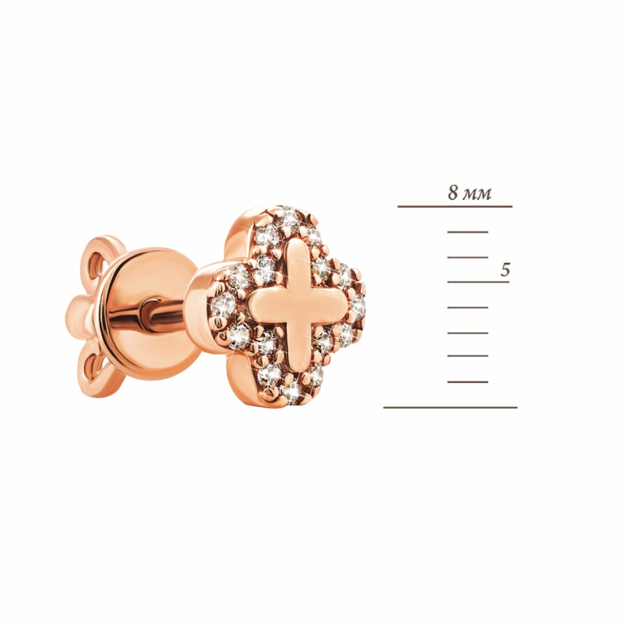 Золотые пуссеты с фианитами. Артикул UG5СП1167и