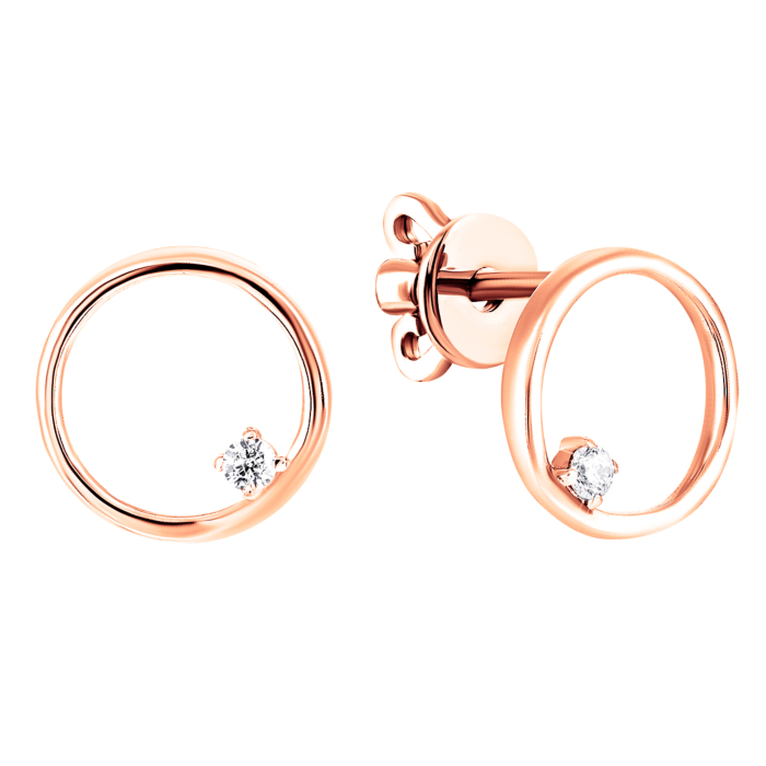 Золоті пусети з фіанітами. Артикул UG5СП1424(зв)