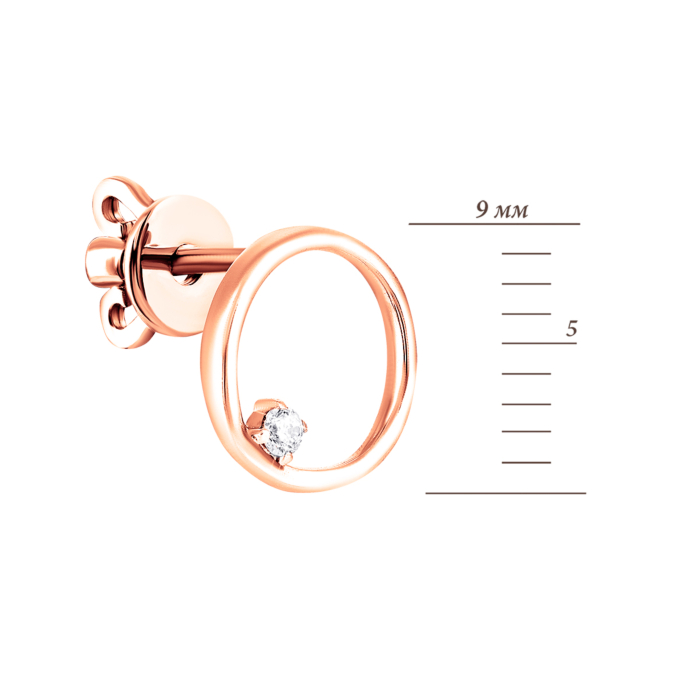 Золоті пусети з фіанітами. Артикул UG5СП1424(зв)