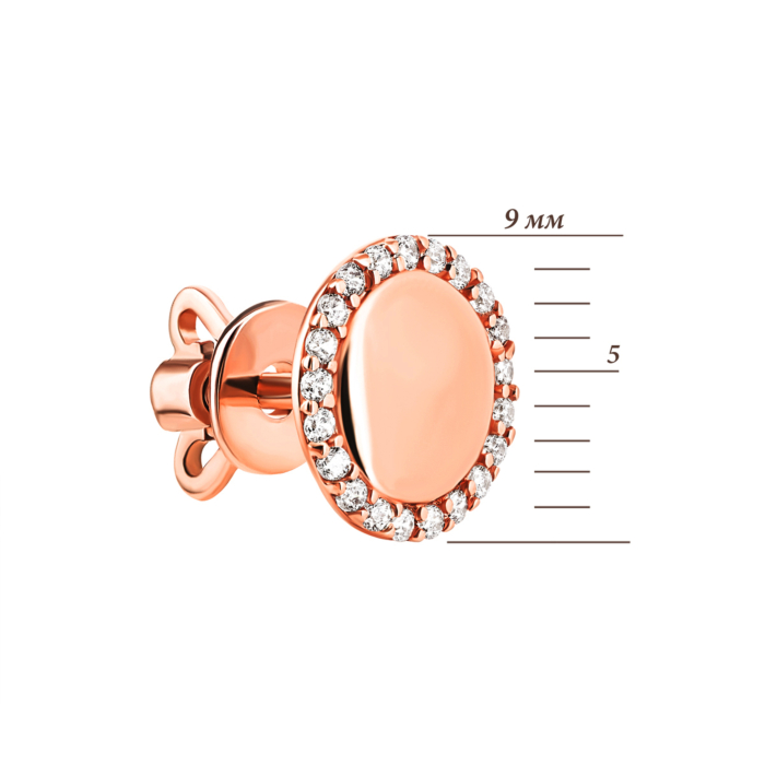 Золоті пусети з фіанітами. Артикул UG5СП176и