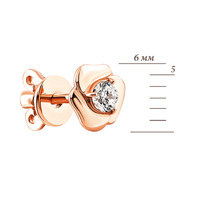 Золотые пуссеты с фианитами. Артикул UG5СП282и