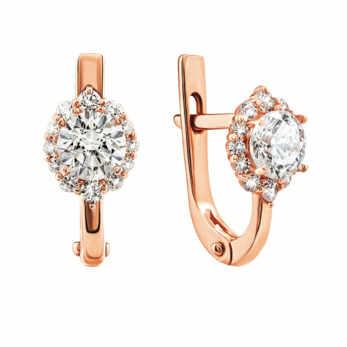 Золоті сережки з фіанітами. Артикул UG5СВ1135и