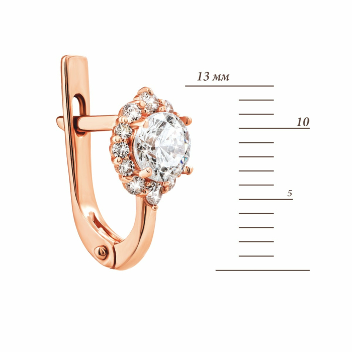 Золоті сережки з фіанітами. Артикул UG5СВ1135и