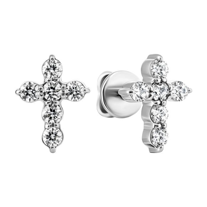 Золоті пусети з фіанітами S Zirconia. Артикул UG5С4220/1G Sw