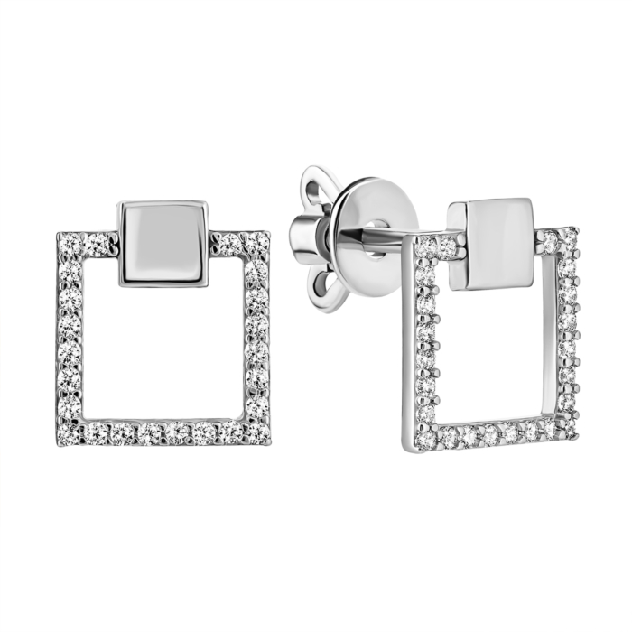 Золоті пусети з фіанітами. Артикул UG5СП1394(зв)Б