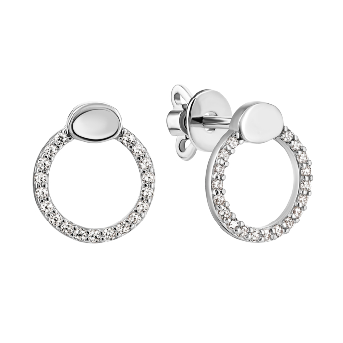 Золоті пусети з фіанітами. Артикул UG5СП1395(зв)Б