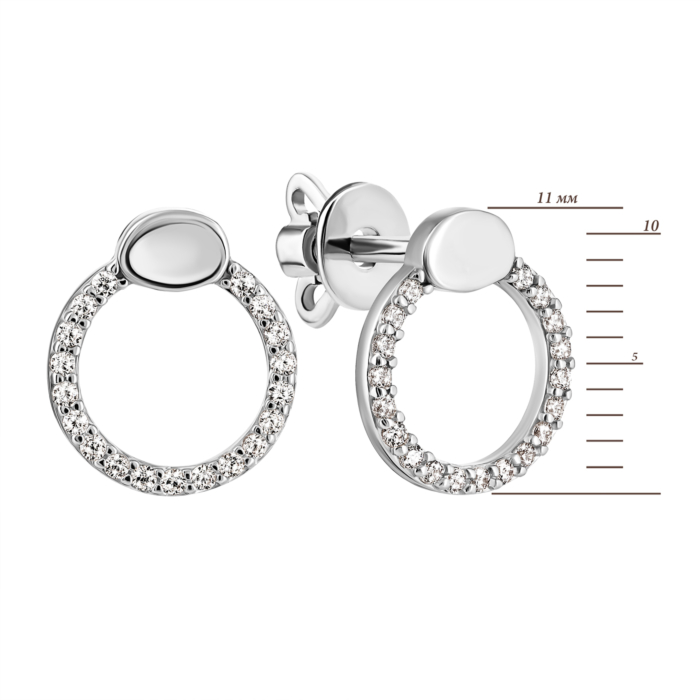 Золоті пусети з фіанітами. Артикул UG5СП1395(зв)Б