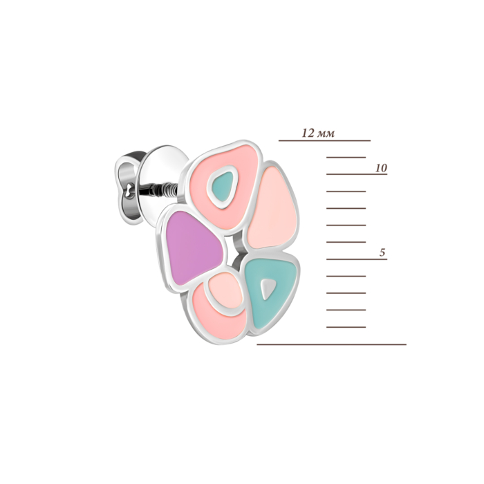 Золоті пусети з емаллю.Артикул UG52/50/052/1