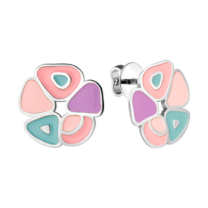 Золоті пусети з емаллю.Артикул UG52/50/052/1