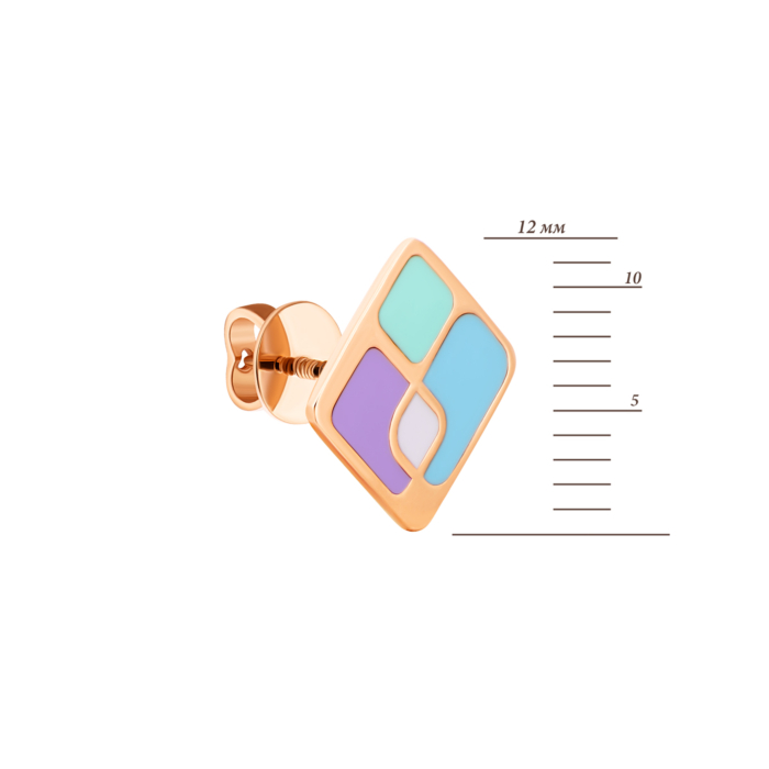 Золоті пусети з емаллю.Артикул UG52/50/328