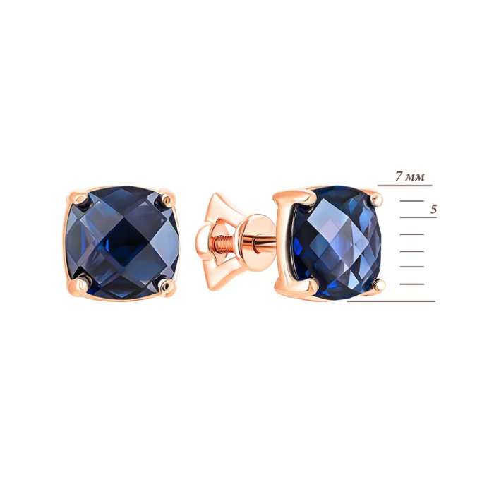 Золоті пусети з сапфіром. Артикул UG5С4165GКСпф