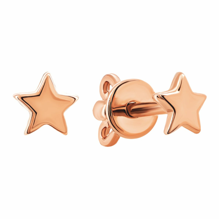 Золотые пуссеты Звездочки. Артикул UG5СП059и