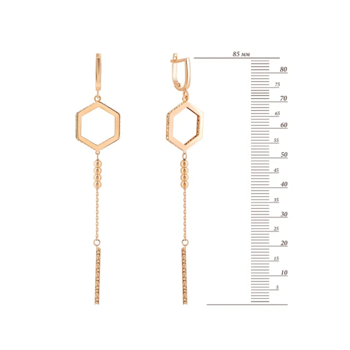 Золоті сережки-підвіски. Артикул UG52/10/133