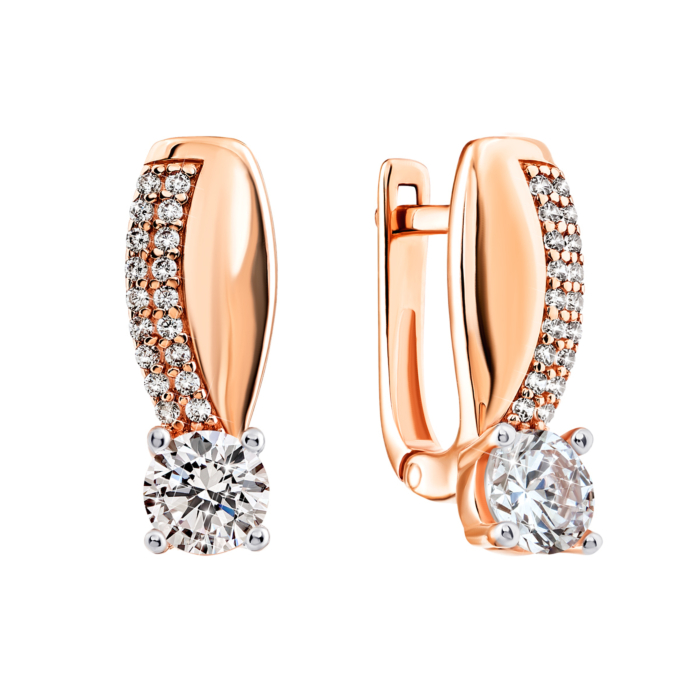 Золотые сережки с фианитами. Артикул UG5СВ1275и