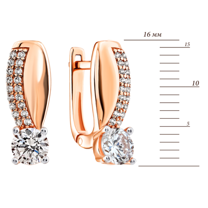 Золотые сережки с фианитами. Артикул UG5СВ1275и